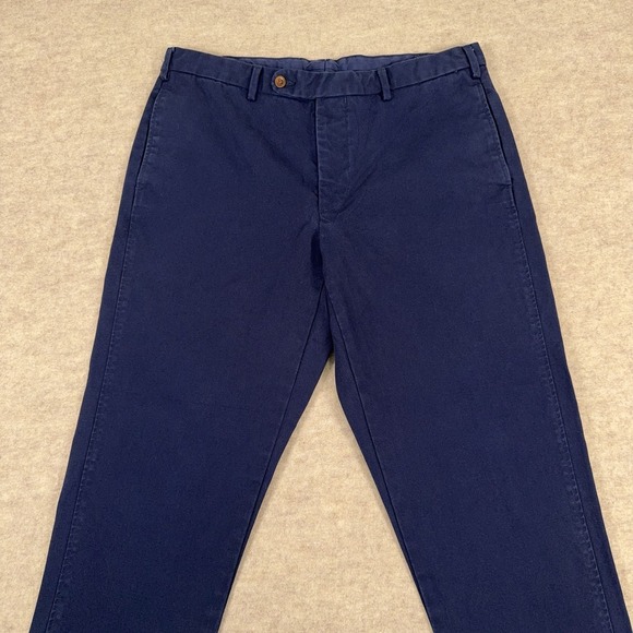 Sid Mashburn Garment Dyed Canvas Trouser Blue Mens 36 Cotton Pants Fits *35x27* - Picture 2 of 12